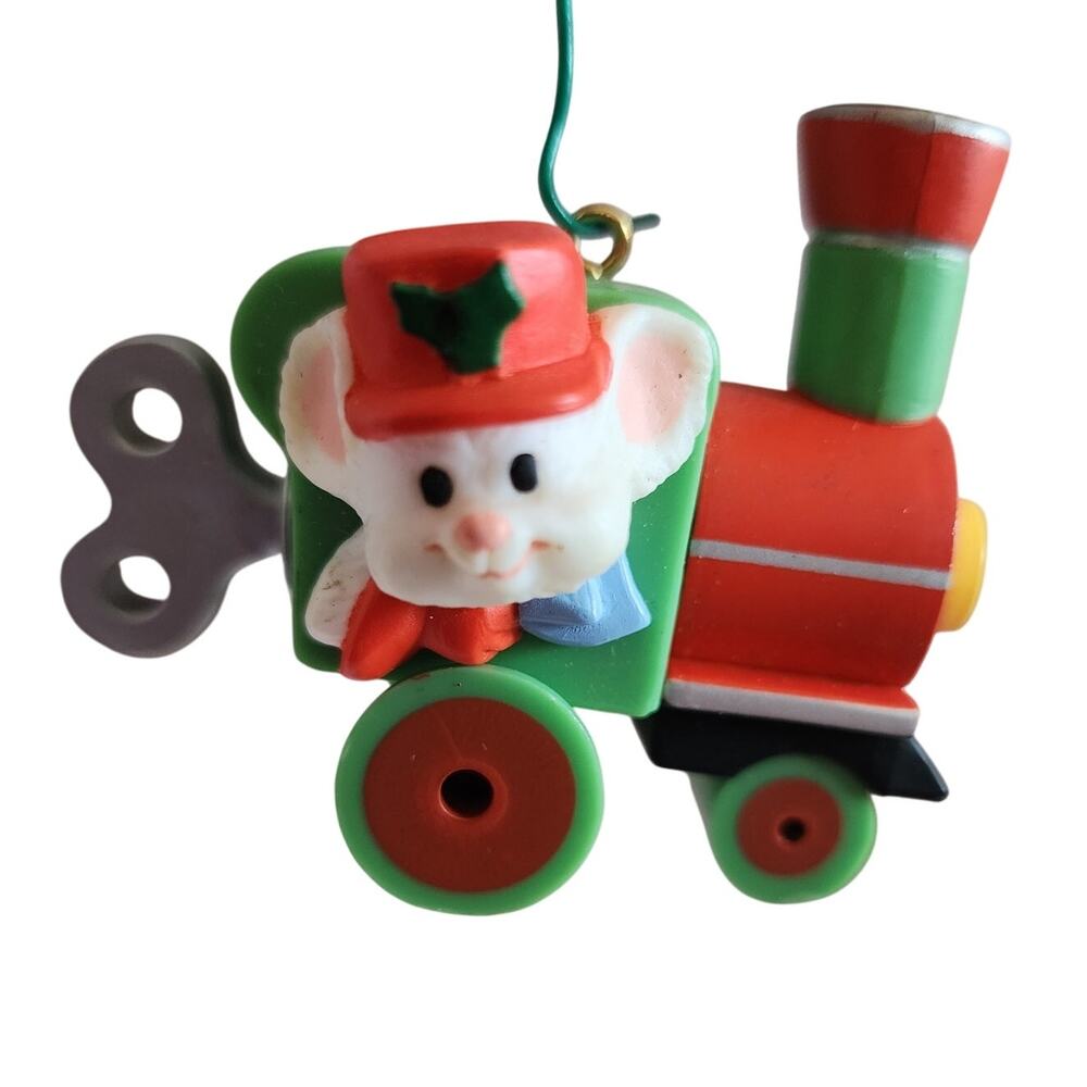 Vintage 1985 Hallmark Engineering Mouse Train Christmas Ornament